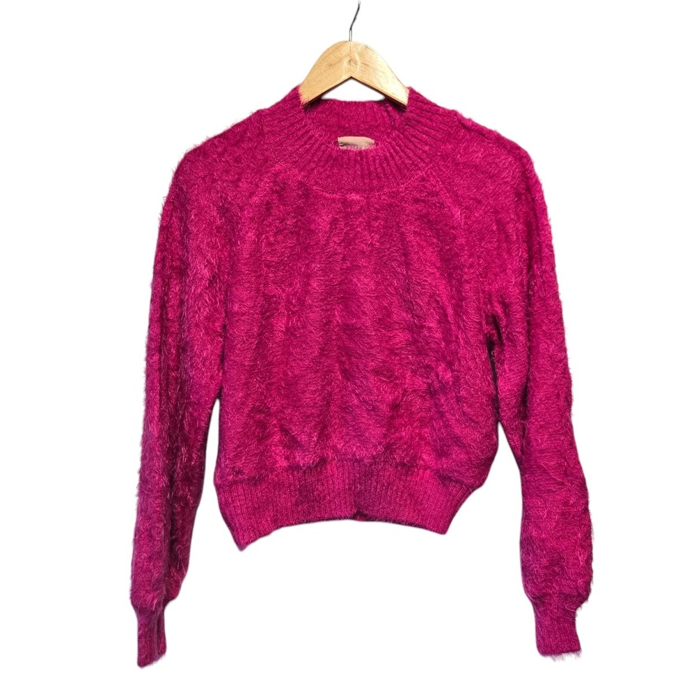 Show Me Your Mumu Hot Pink Cropped Sweater SMALL Love‎ Your Mu, She Loves You - Picture 5 of 5